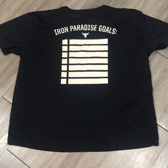 Under Armour Project Rock “Hardest Worker in the Room” Black Screen Print Tee - Picture 8 of 11